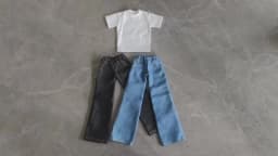 Fashion 1/4 Doll's Clothes for 45cm Bjd Doll Long Pants Jeans T-shirt Dress Up Toys Play House Gift Doll Accessories, No Doll