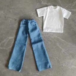 Fashion 1/4 Doll's Clothes for 45cm Bjd Doll Long Pants Jeans T-shirt Dress Up Toys Play House Gift Doll Accessories, No Doll