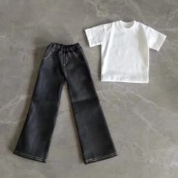 Fashion 1/4 Doll's Clothes for 45cm Bjd Doll Long Pants Jeans T-shirt Dress Up Toys Play House Gift Doll Accessories, No Doll