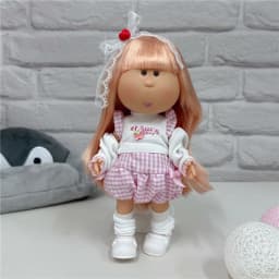 For 24cm Spanish Potato Mia Doll Lovely Outfit Clothing Denim Puppy Overall Dress Plaid Skirt Pants Set Clothes Dollhouse Gift