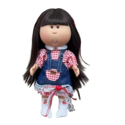 For 24cm Spanish Potato Mia Doll Lovely Outfit Clothing Denim Puppy Overall Dress Plaid Skirt Pants Set Clothes Dollhouse Gift