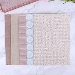 Hot Sale 1Pc 1/12 Dollhouse Miniature Grain Floor Wallpaper Tiles Sticker Bathroom Living Room Decor Toy Doll House Accessories