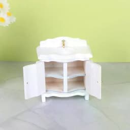 1Pcs Doll House Miniature Bathroom Sink Cabinet Prop Realistic 1/12 Scale Dollhouse Simulation Wash Basin Toy DIY Accessories