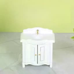 1Pcs Doll House Miniature Bathroom Sink Cabinet Prop Realistic 1/12 Scale Dollhouse Simulation Wash Basin Toy DIY Accessories