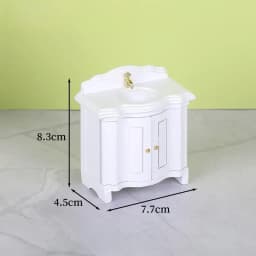 1Pcs Doll House Miniature Bathroom Sink Cabinet Prop Realistic 1/12 Scale Dollhouse Simulation Wash Basin Toy DIY Accessories