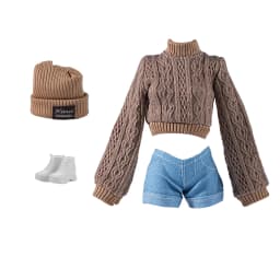 Fashion Doll Wool Coat with Shoes Hat DIY Accessories Doll Knitted Sweaters Pants Mini Winter Clothes for 1/6 BJD 28~30cm Dolls