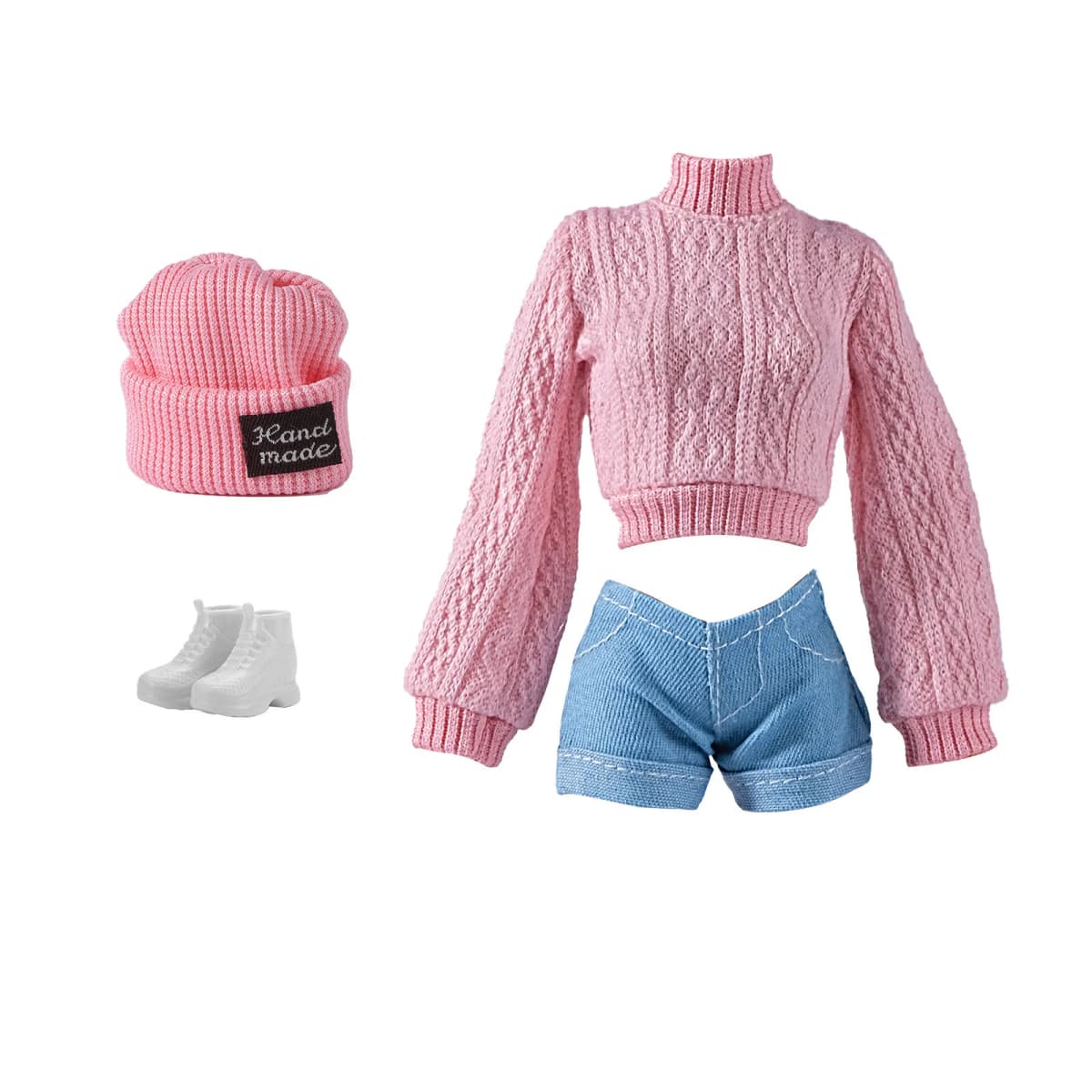Fashion Doll Wool Coat with Shoes Hat DIY Accessories Doll Knitted Sweaters Pants Mini Winter Clothes for 1/6 BJD 28~30cm Dolls