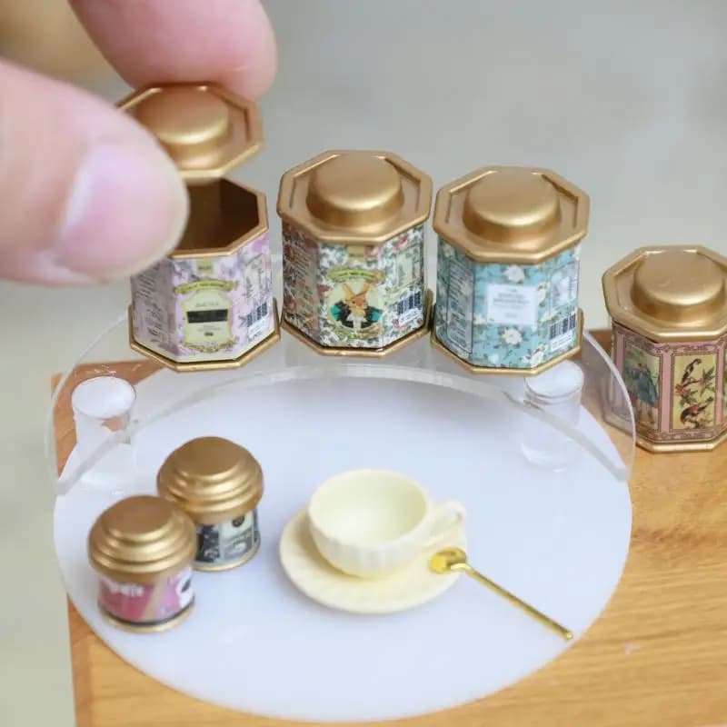 Doll House Coffee Can Tea Can Model Simulation Item Ornament Model Miniature Mini Toys Doll House Furniture Accessories