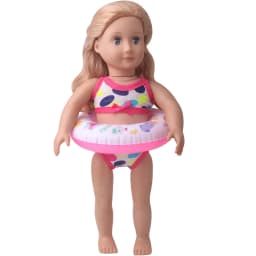 18 Inch Doll Summer Swimming Circle Suitable for Both Boys and Girls, Beach Pool Swimming Circle Doll Accessories
