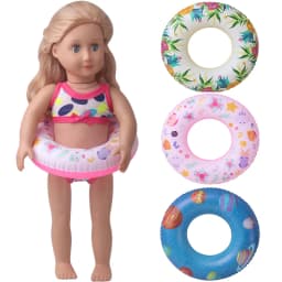 18 Inch Doll Summer Swimming Circle Suitable for Both Boys and Girls, Beach Pool Swimming Circle Doll Accessories