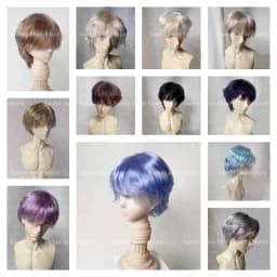 (Sweet Janie Store)BJD Wigs Short Hair for 1/3 1/4 1/6 Dolls SD MSD MDD Yosd Mohair Wigs Doll Black Blue Purple Gold Hair