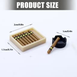 Miniature Ashtray Set for Doll House Decoration Scene Display Props for Adult Kids Collectible Toy Setting A2UB