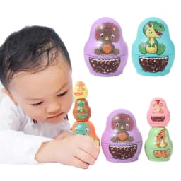 6 Layer Dinosaur Russian Nesting 8 Layer Animals Pattern Stacking Nesting Handmade Cartoon Stacking Cups Gams Chidlren Gifts