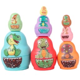6 Layer Dinosaur Russian Nesting 8 Layer Animals Pattern Stacking Nesting Handmade Cartoon Stacking Cups Gams Chidlren Gifts