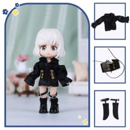 For Obitsu 11 Doll Goth Shirt Clothes Suit For OB11 Gsc 1/12 Bjd Molly YMY Doll Cloth Doll Outfit Dress Up
