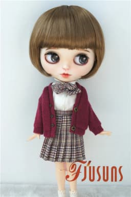 Jusuns QBaby Blythes Wig JD190 9-10inch 10-11inch Short Smart Wave Cut Synthetic Mohair BJD Hair Porcelain doll Accessories
