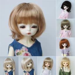 Jusuns QBaby Blythes Wig JD190 9-10inch 10-11inch Short Smart Wave Cut Synthetic Mohair BJD Hair Porcelain doll Accessories