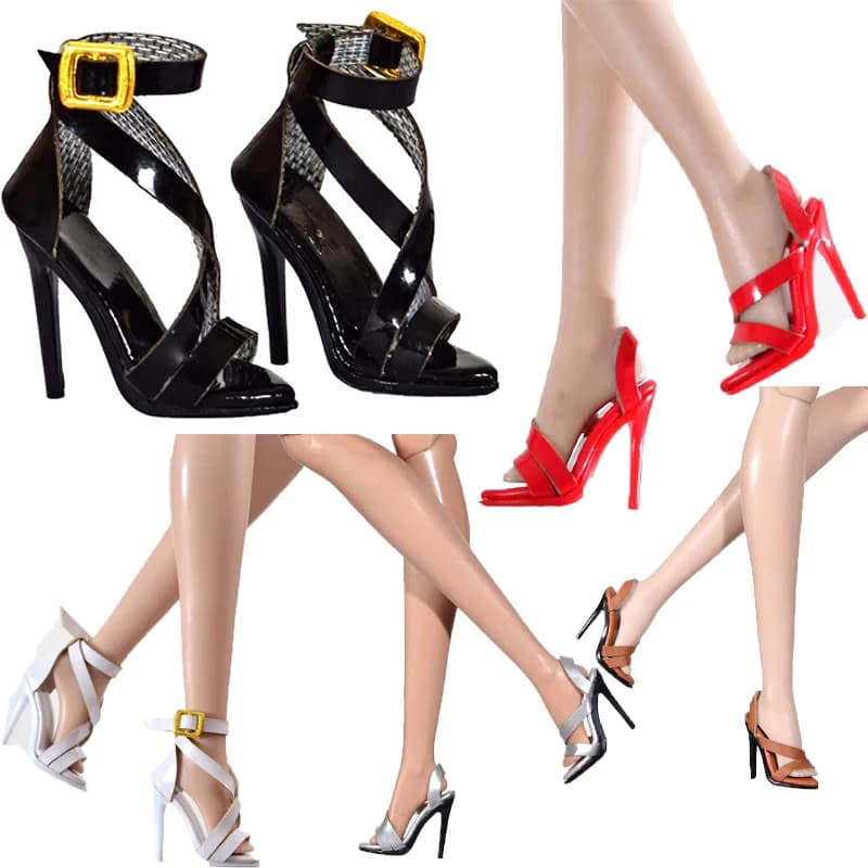 1/6 30cm Supermodel Doll Shoes High Quality Fashion High Heels Sandals For Xianxian 1/6 FR2 FR6.0 Nu.face Doll Shoes Accessories