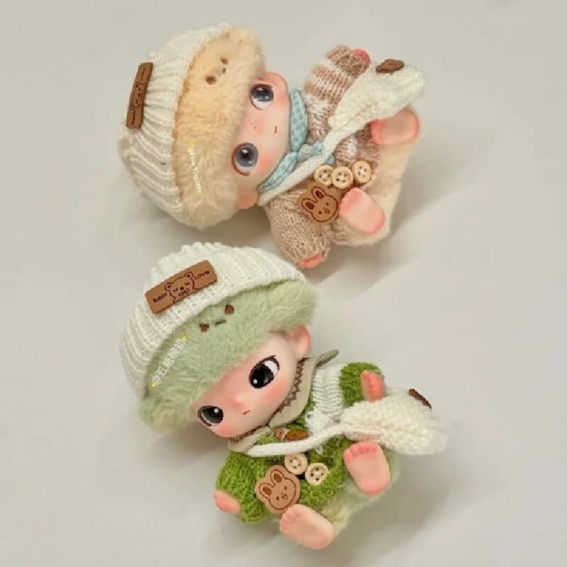 DIMOO Newborn Diary Colorful Buttoned Sweater Cute Little Rabbit Knitted Sweater Little Bear Crossbody Bag Baby Clothes 15cm