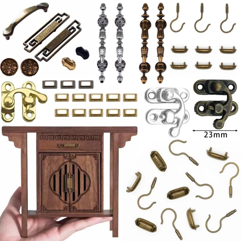 Dollhouse Mini Handles , Miniature DIY Tags, Mini Buckles and Locks, Blythe New Diy Miniature Dollhouse Accessory Models