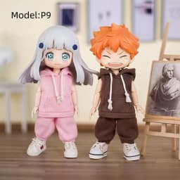 For P9 Obitsu 11 Sports Casual Hoodie Pants For 1/12 OB11 ufdoll YMY Molly Body Doll Cloth Doll Outfit Clothes