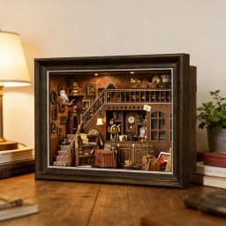 DIY Book Nook Kit 3D Wooden Puzzle LED Light Miniature Dollhouse Bookshelf Insert Photo Frame Ornament Friends Birthday Gifts