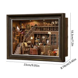 DIY Book Nook Kit 3D Wooden Puzzle LED Light Miniature Dollhouse Bookshelf Insert Photo Frame Ornament Friends Birthday Gifts