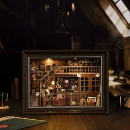DIY Book Nook Kit 3D Wooden Puzzle LED Light Miniature Dollhouse Bookshelf Insert Photo Frame Ornament Friends Birthday Gifts