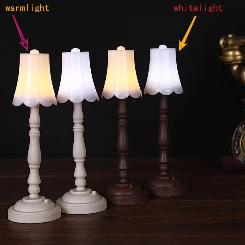 1/6 Scale LED Desk Lamp White Mini Furniture Dollhouse Accessory for Hot Toys BJD Figure Kids Pretend Play