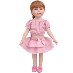 18 Inch Doll Girl Plaid Set, One or Two on Top, Fresh Color Matching Set, Fashionable Doll, Summer Minimalist Outfit Accessories