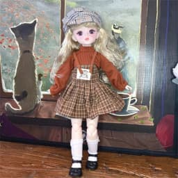1 Set 1/6 SD 30cm Doll with Clothes Long Hair Attractive Eyes Dress Up Dolls with Wig Make Up Elegant Makeup Ball Joint Doll