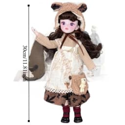 1 Set 1/6 SD 30cm Doll with Clothes Long Hair Attractive Eyes Dress Up Dolls with Wig Make Up Elegant Makeup Ball Joint Doll
