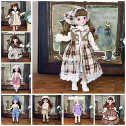 1 Set 1/6 SD 30cm Doll with Clothes Long Hair Attractive Eyes Dress Up Dolls with Wig Make Up Elegant Makeup Ball Joint Doll