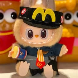 15 17cm For Labubu Doll Workwear Working Cosplay Clothes Fast Food Cola Fries Overalls Outfit Clothing Dollhouse Accessories