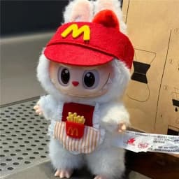 15 17cm For Labubu Doll Workwear Working Cosplay Clothes Fast Food Cola Fries Overalls Outfit Clothing Dollhouse Accessories