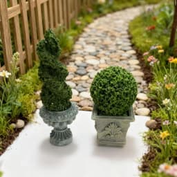 1/12 Dollhouse Simulation Plant Potted Model Miniature Twisted Artificial Plant Spiral Faux Greenery for Landscape Desktop Decor