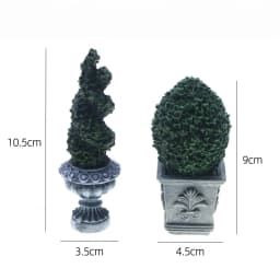 1/12 Dollhouse Simulation Plant Potted Model Miniature Twisted Artificial Plant Spiral Faux Greenery for Landscape Desktop Decor