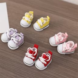3.5cm Doll Canvas Shoes Leather Shoes For 15 17 cm For Labubu Doll Mini 1/6 BJD OB27 10cm Cotton Doll Clothing Outfit Accessory