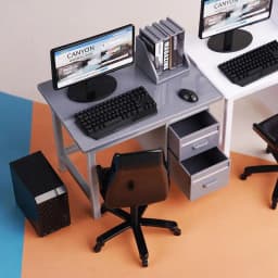 HOT! 1 Set 1/12 Dollhouse Miniature Computer Keyboard Desk Chair Kit Home Study Room Furniture Decor Micro Scene Props