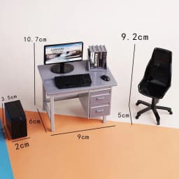 HOT! 1 Set 1/12 Dollhouse Miniature Computer Keyboard Desk Chair Kit Home Study Room Furniture Decor Micro Scene Props