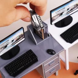 HOT! 1 Set 1/12 Dollhouse Miniature Computer Keyboard Desk Chair Kit Home Study Room Furniture Decor Micro Scene Props