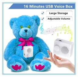 16 Min DIY Voice Box, USB Voice Recording Button for Stuffed Animals, Bear, Plush, Baby Doll, Pillow. Record Custom Messages