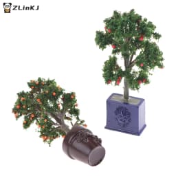 ▶1Pc 1:12 Dollhouse Miniature Potted Fruit Trees Simulation Potted Plants Doll Decor