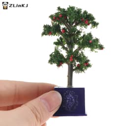 ▶1Pc 1:12 Dollhouse Miniature Potted Fruit Trees Simulation Potted Plants Doll Decor