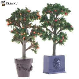 ▶1Pc 1:12 Dollhouse Miniature Potted Fruit Trees Simulation Potted Plants Doll Decor