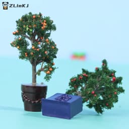 ▶1Pc 1:12 Dollhouse Miniature Potted Fruit Trees Simulation Potted Plants Doll Decor