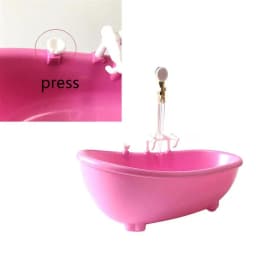 Playing House Dollhouse Furniture Bathing Plastic Tub Accessories 1:6 Scale Miniatures Electric Bathtub