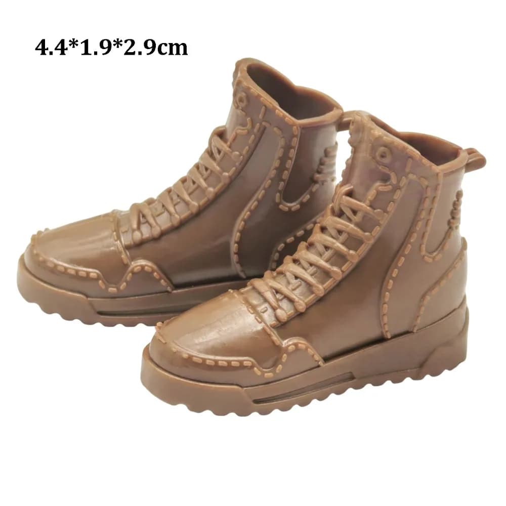 1Pair New Fashion 1/6 Shoes Plastic Multistyles Male Boots Shoes Clothes Accessories Fit Foot Length 2cm Dolls