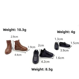 1Pair New Fashion 1/6 Shoes Plastic Multistyles Male Boots Shoes Clothes Accessories Fit Foot Length 2cm Dolls
