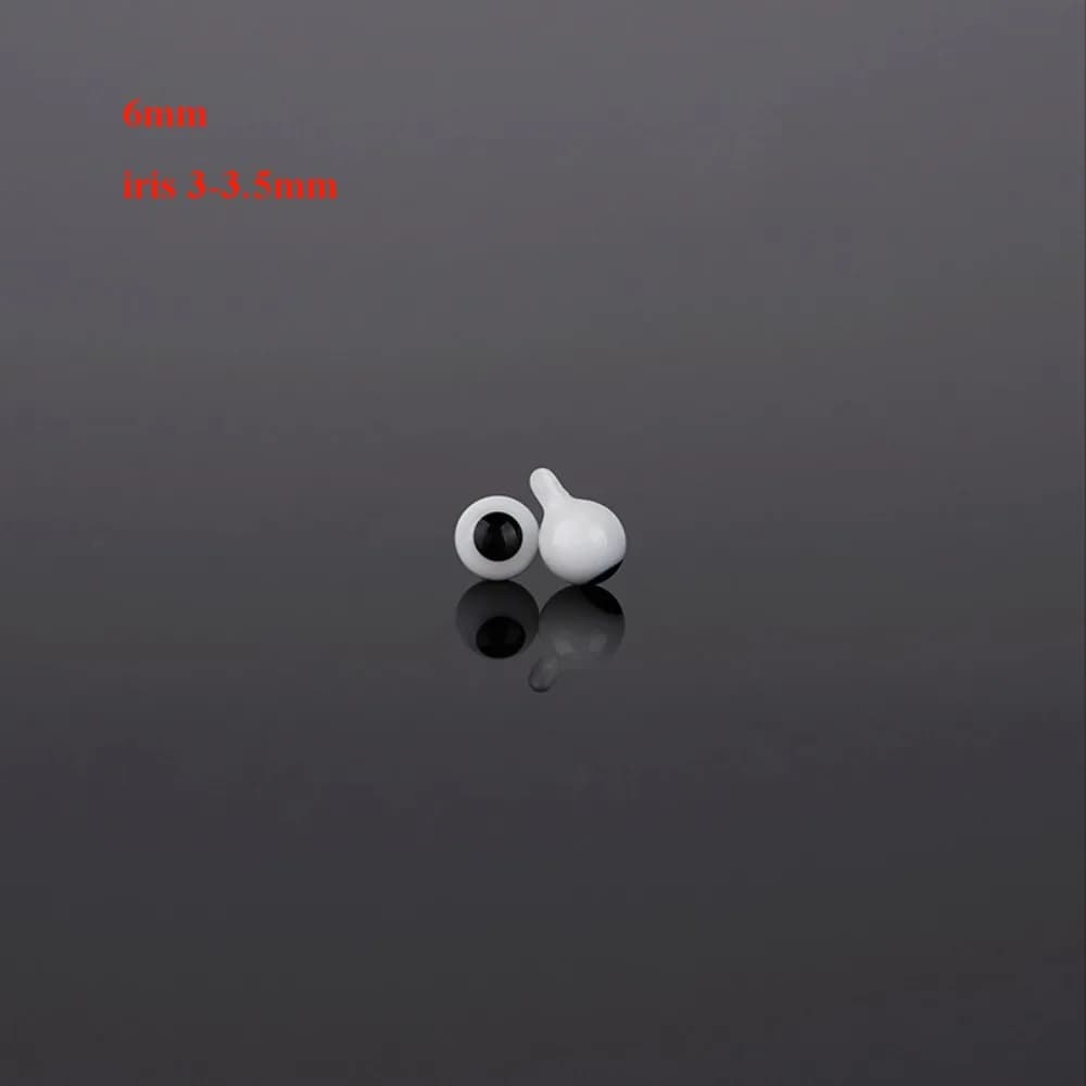 4mm 6mm 8mm 10mm Glass Eyes Eyeball Handle Style Black DIY Making Crafts Accessories Black Pearl Eyes For BJD /for OB11 Dolls